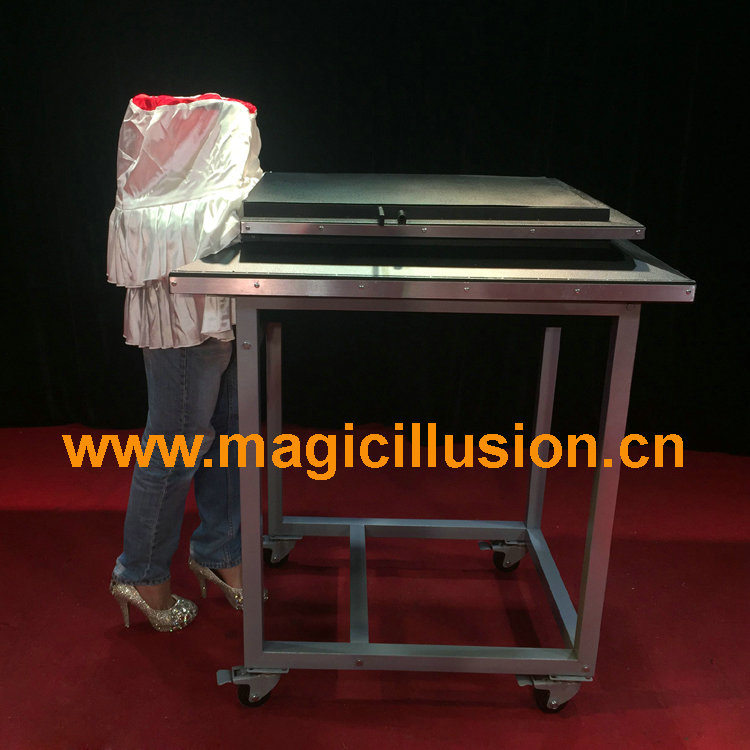 Half body on dinner table stage magic illusion