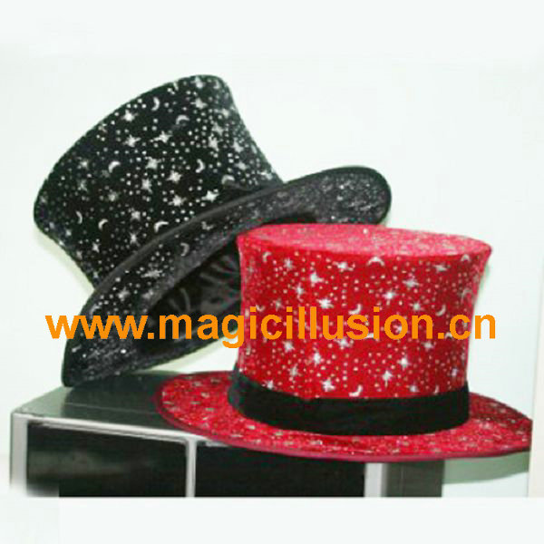 Folding Top Hat star - RED and Black