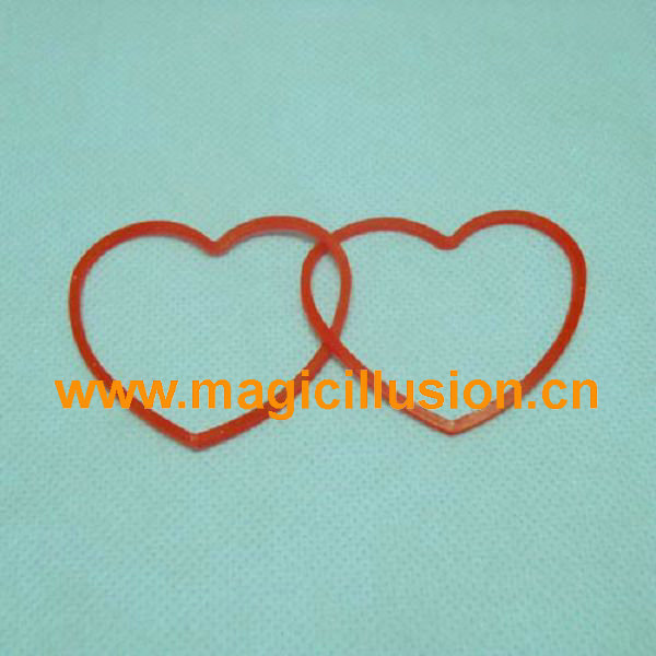 Elastic two hearts shape Rubber Band magic tricks