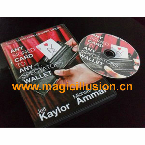 Any Card to Any Spectator's Wallet - BLACK (DVD and Gimmick) By Jeff Kaylor Magic Tricks Stage Props