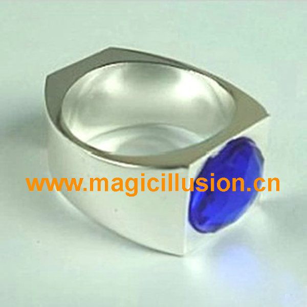 Super strong pk ring Magic Tricks Stage Props Blue color stone