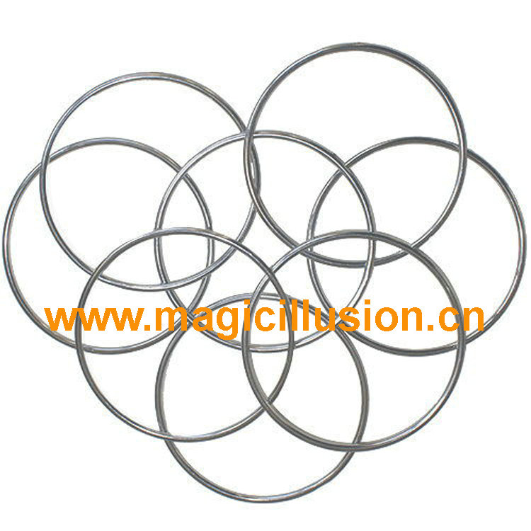 Professional eight hollow link rings magic tricks 7*200mm