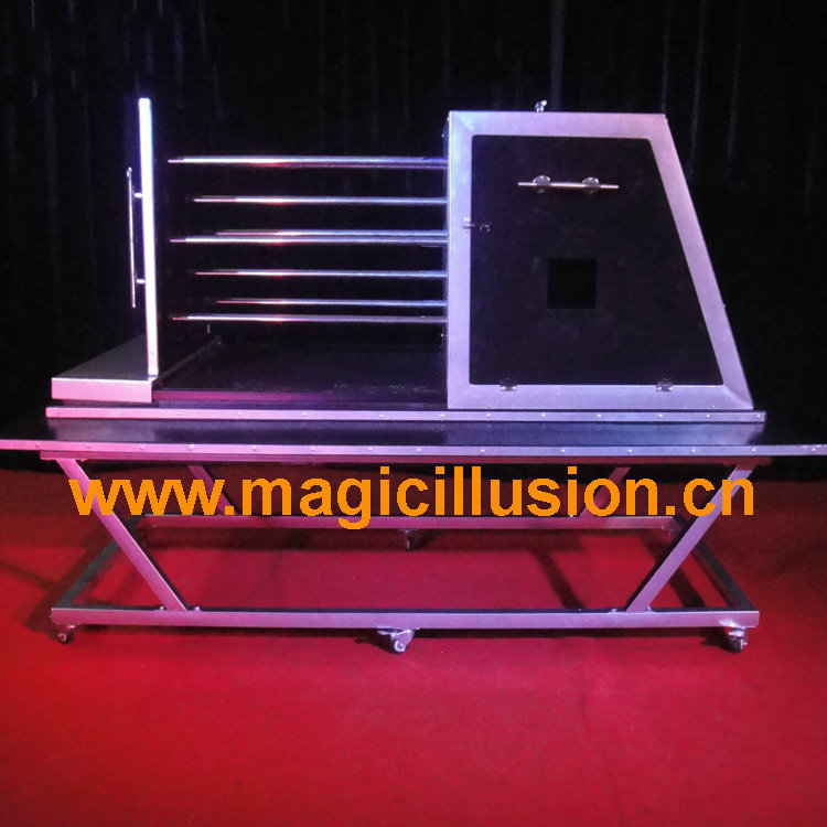 Rocke thru body Spiker with fire stage magic illusions Spiker with fire